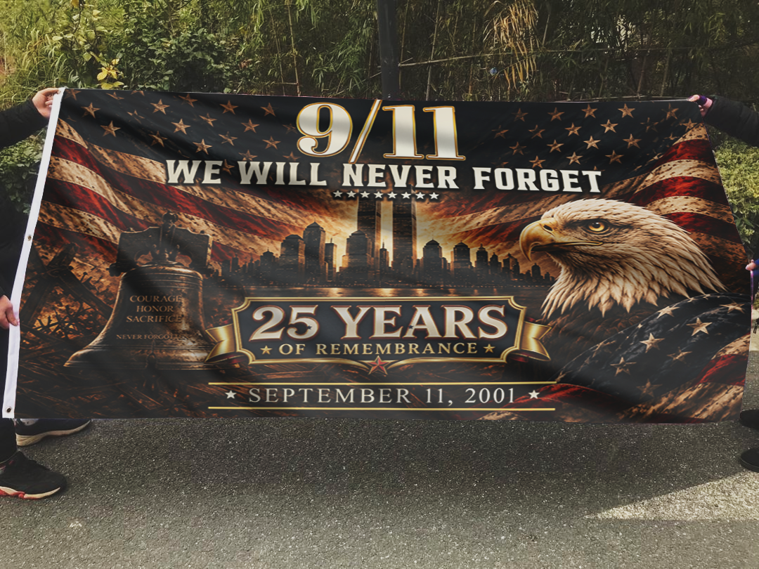 9/11 25 Years of Remembrance Eagle Flag