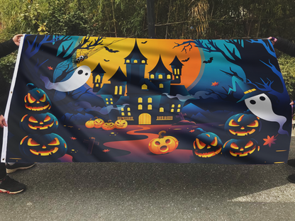 Scary Halloween Pumpkin Flag