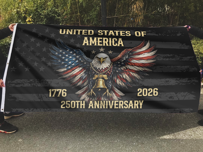 Patriotic Eagle & Liberty Bell Flag