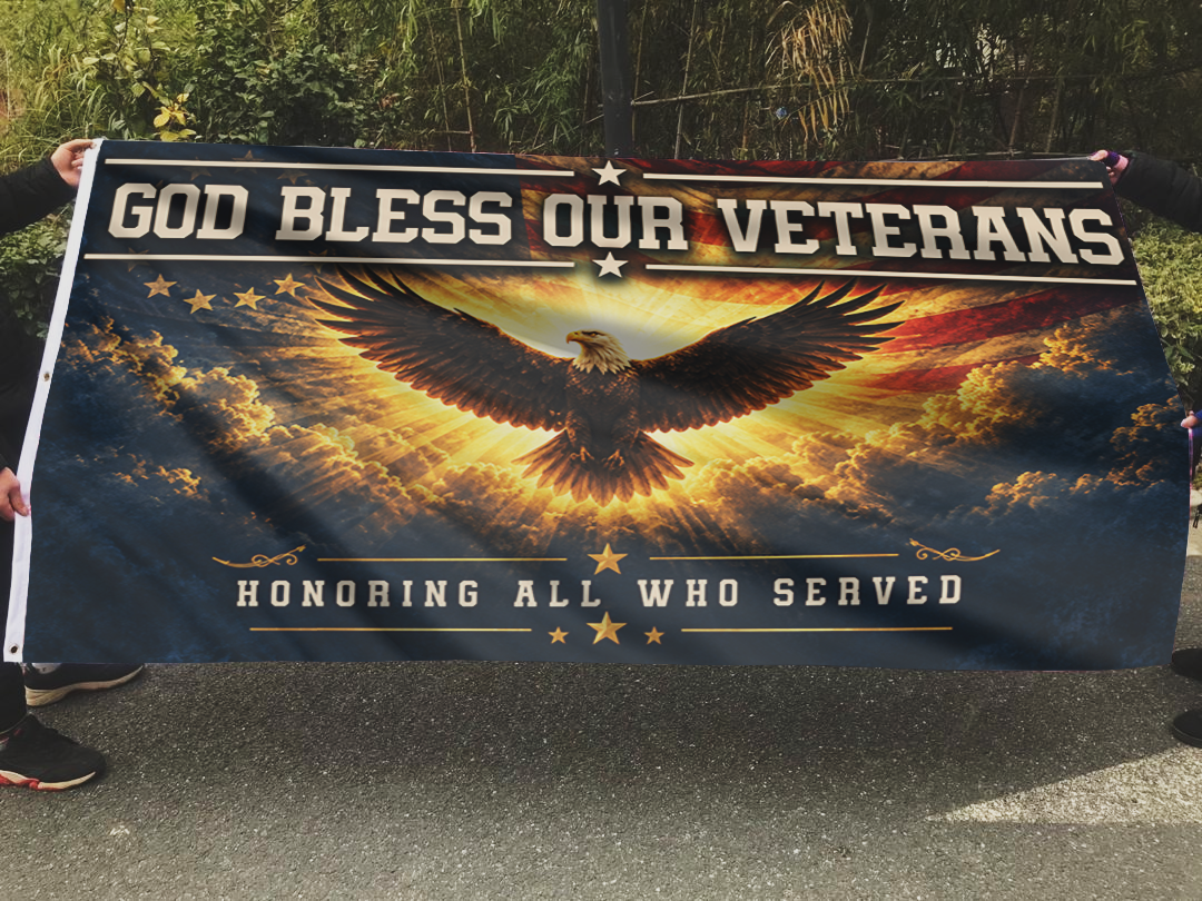God Bless Our Veterans Flag