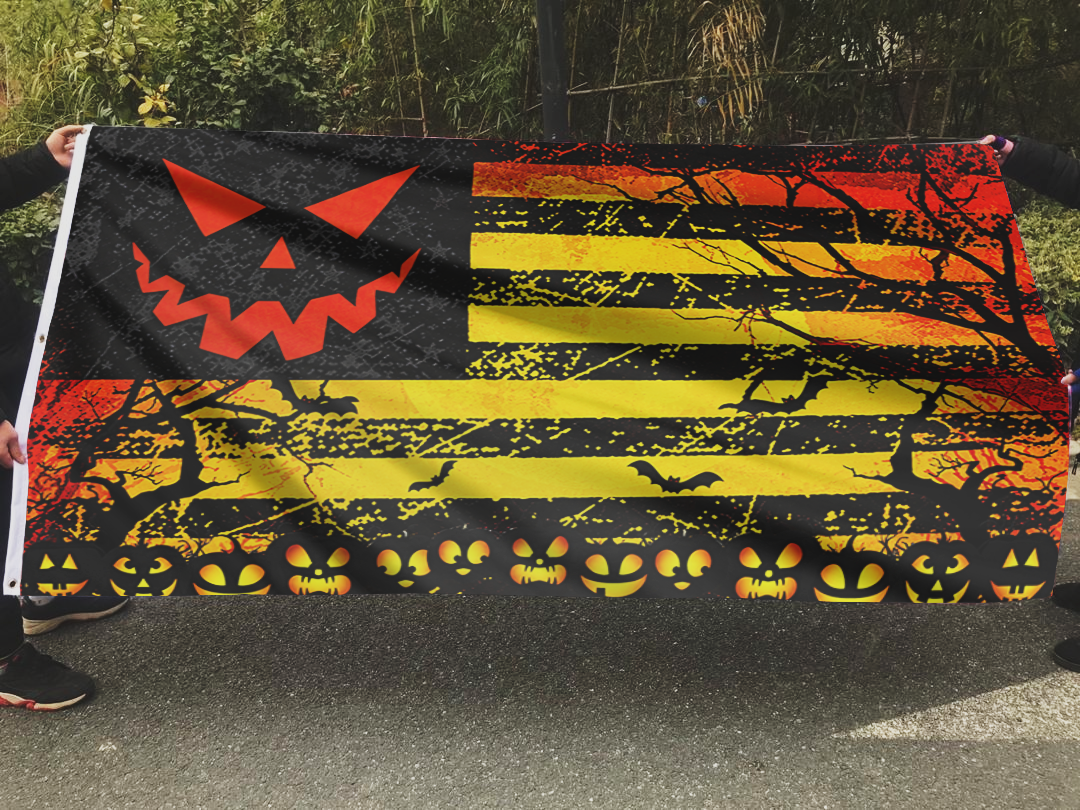 Scary Halloween Pumpkin Flag