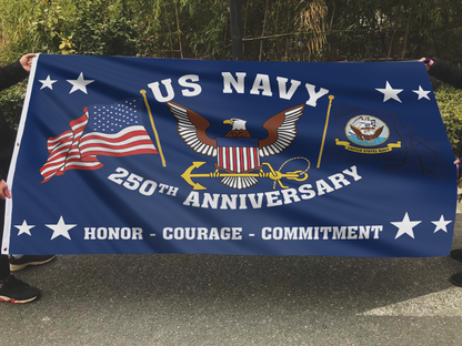 US Navy Naval 250th Anniversary Flag