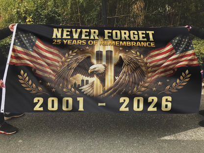 Never Forget - 25 Years of Remembrance USA Flag