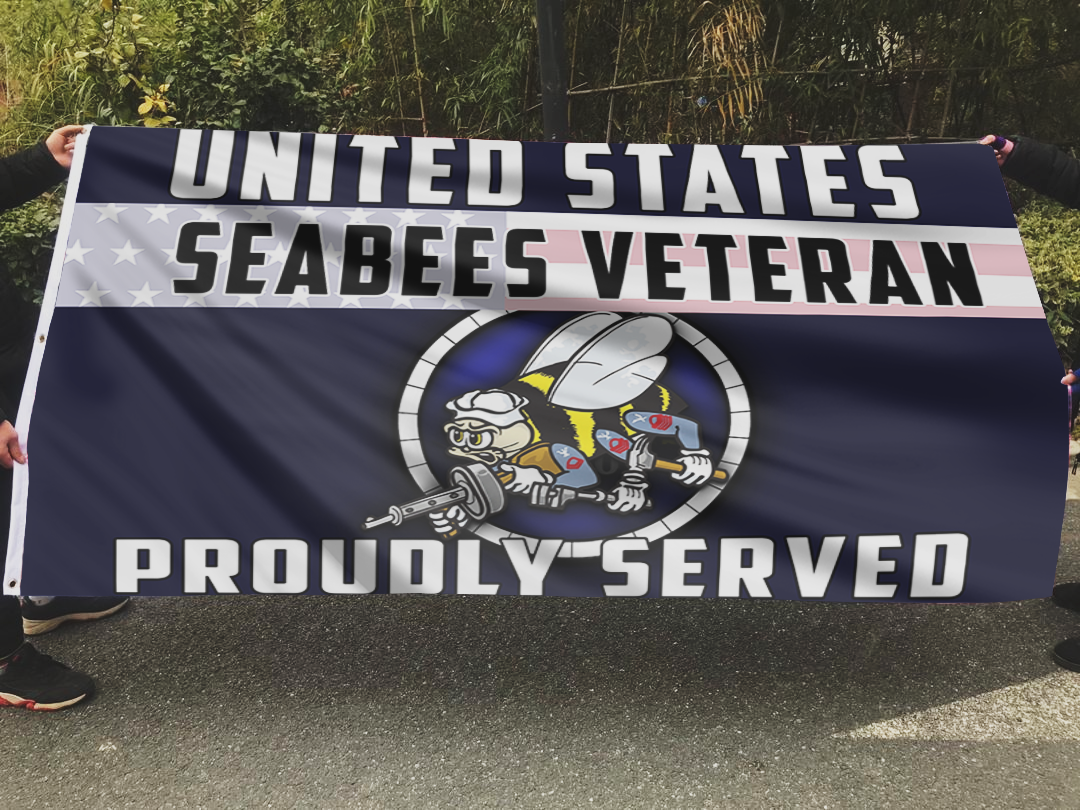 US Seabees Veteran Proudly Served Flag