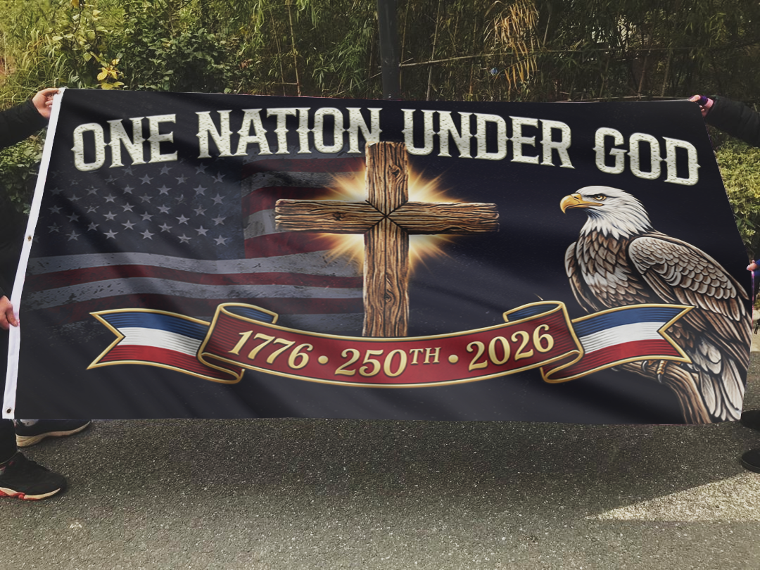One Nation Under God Cross Flag