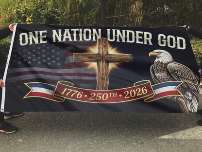 One Nation Under God Cross Flag