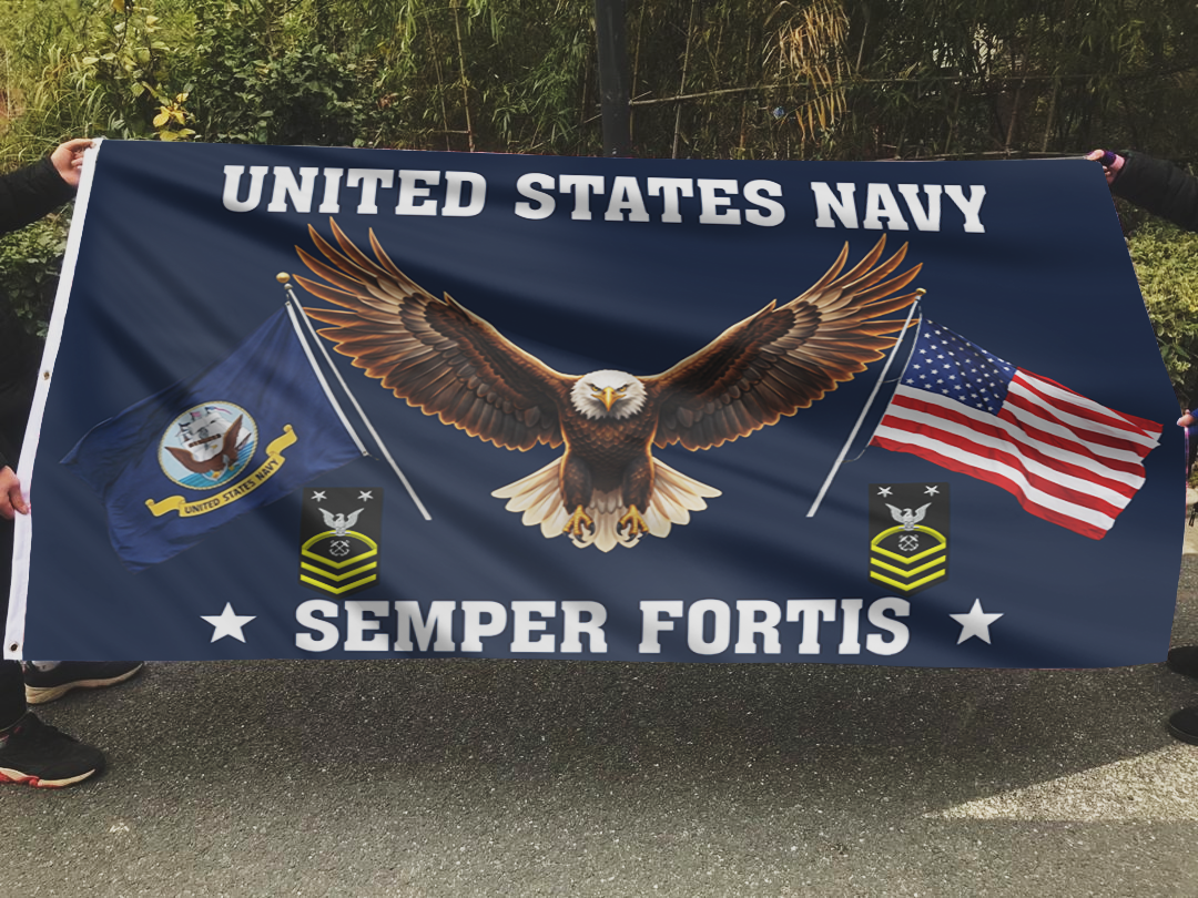 US Navy Eagle Semper Fortis - Master Chief Petty Officer Flag
