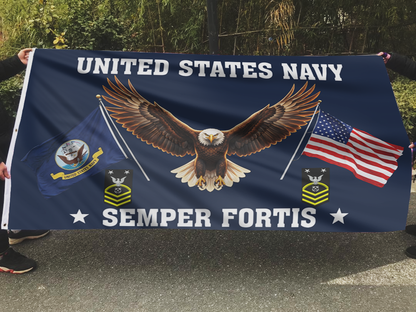 US Navy Eagle Semper Fortis - Master Chief Petty Officer Flag