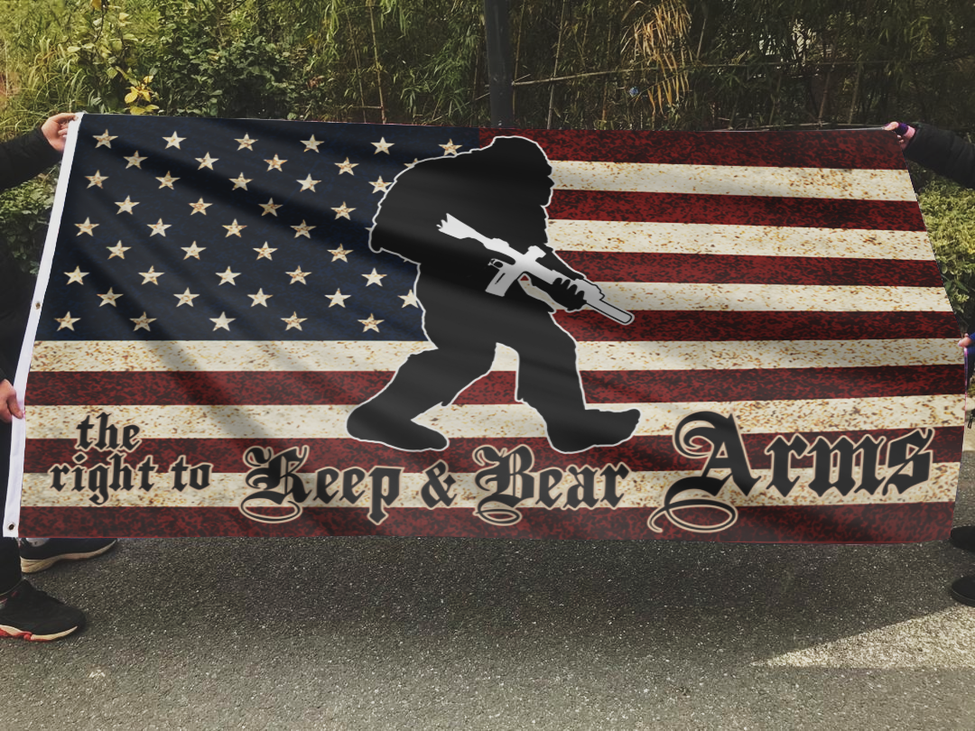 The Right To Keep and Bear Arms - Bigfoot USA Flag