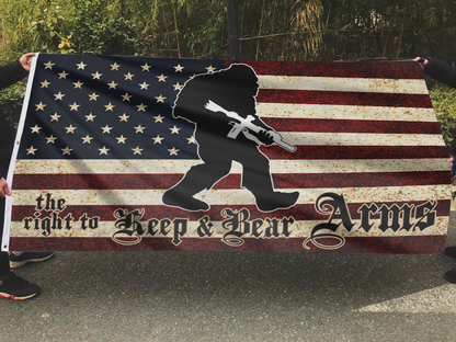 The Right To Keep and Bear Arms - Bigfoot USA Flag