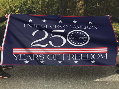 USA 250 Years Of Freedom Blue Flag