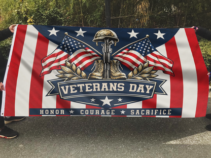 Honor Courage Sacrifice Veterans Flag