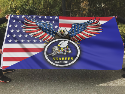 Seabees Can Do American Eagle Flag