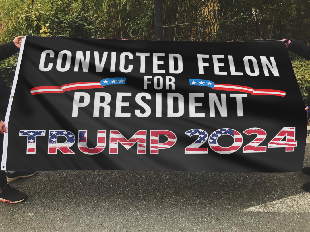 Convicted Felon For President Flag