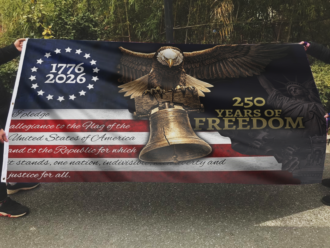 Patriotic Eagle Liberty Bell USA Flag
