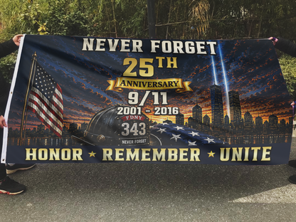 25th Anniversary - We Honor Remember Unite Flag