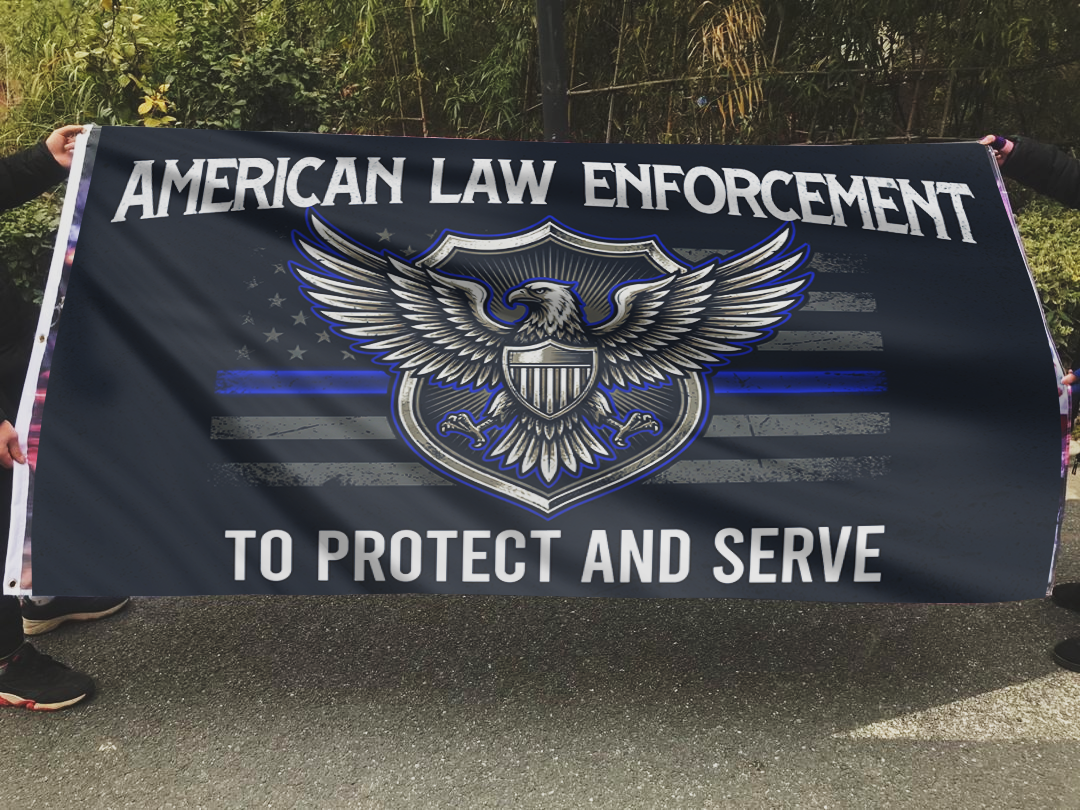 American Law Enforcement - To Protect and to Serve Flag
