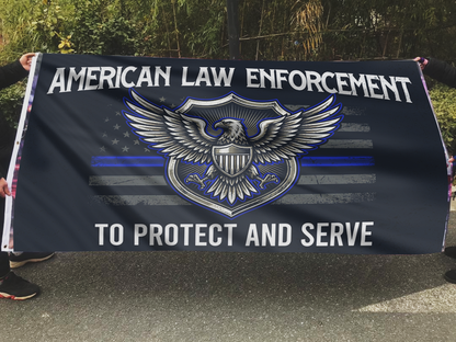American Law Enforcement - To Protect and to Serve Flag