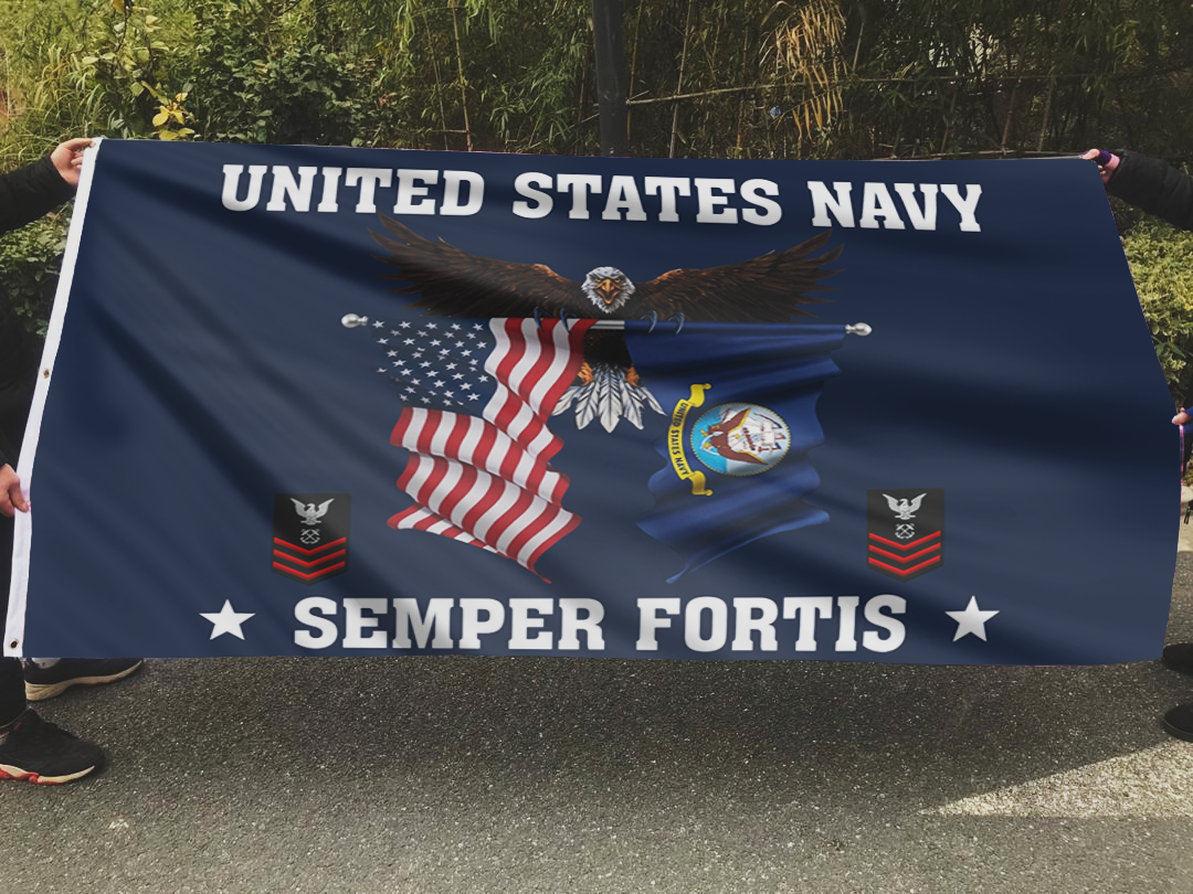 United States Navy Eagle Semper Fortis - Petty Officer First Class Flag