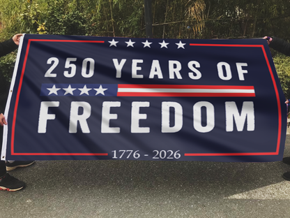 250 Years of Freedom Blue Flag