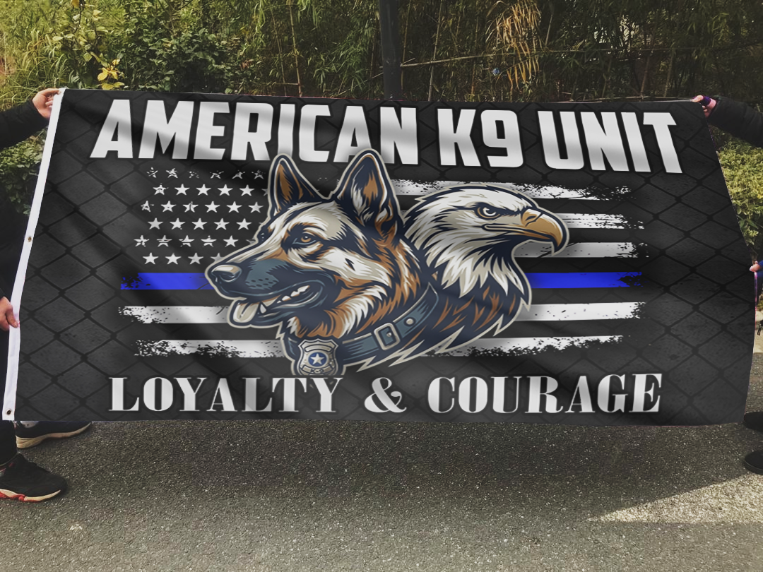 American K9 Unit Loyalty & Courage Flag