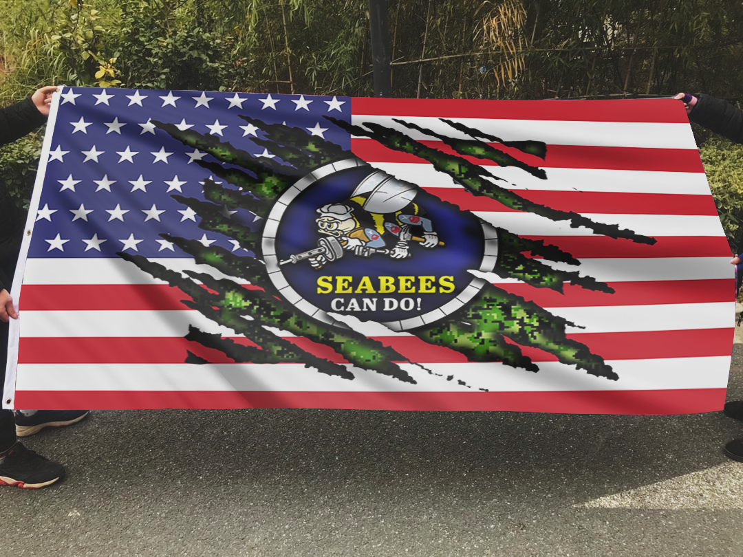 Seabees Pride USA Flag