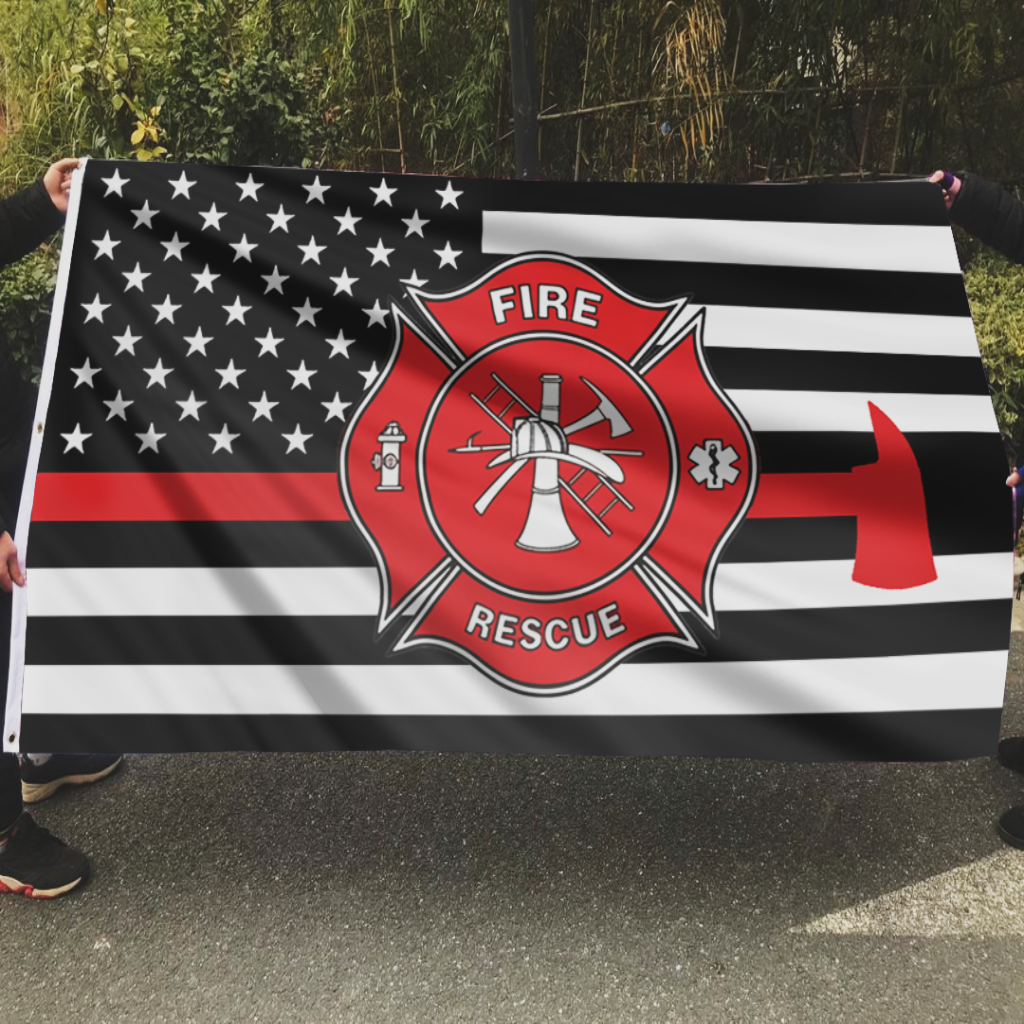 American Fire Rescue Pride Flag