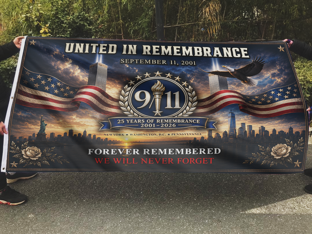 United in Remembrance - We Will Never Forget Flag