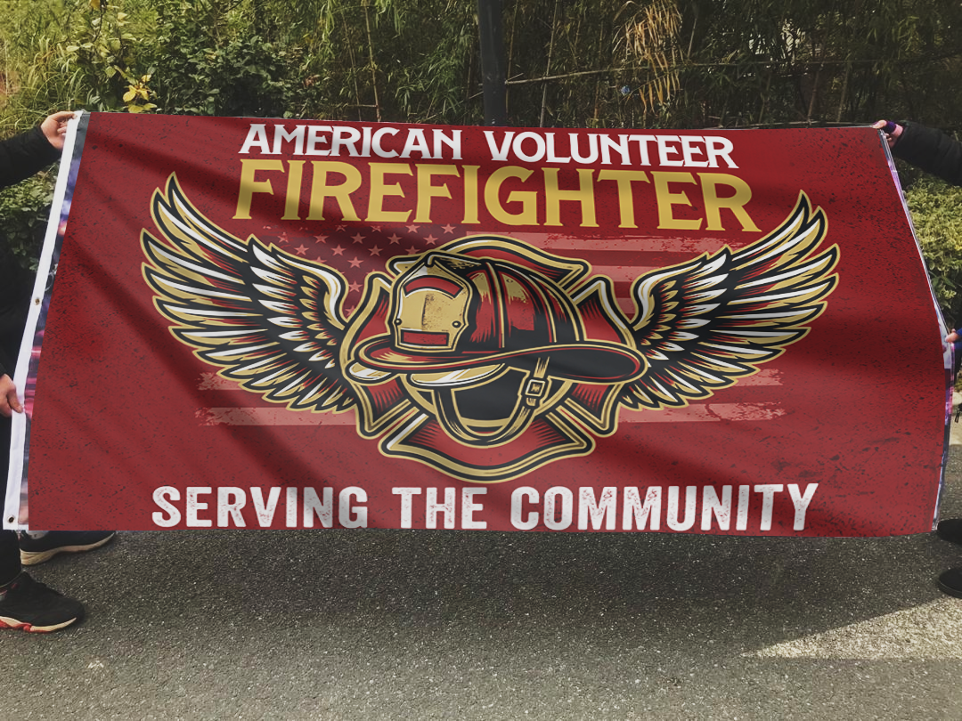 American Volunteer Firefighter Flag