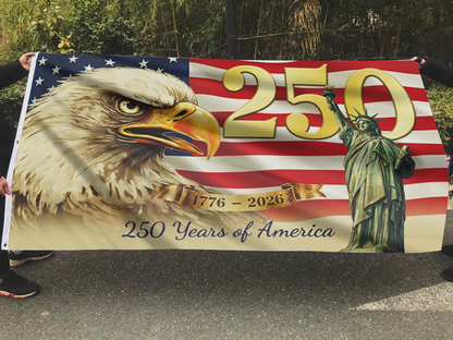 250 Years of America Statue Flag