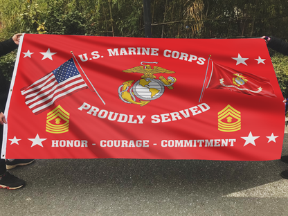 United States Marine Corps - Master Gunnery Sergeant Flag (RED)