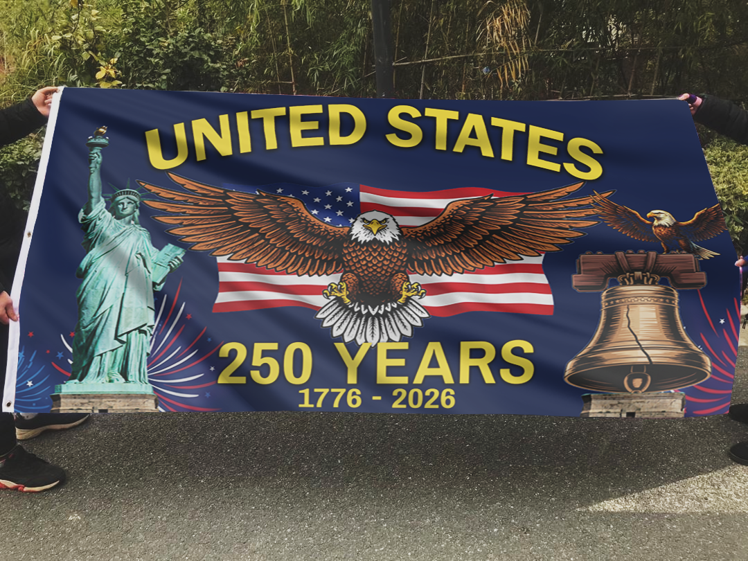 U.S. Bell Statue Eagle Flag