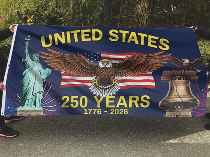 U.S. Bell Statue Eagle Flag