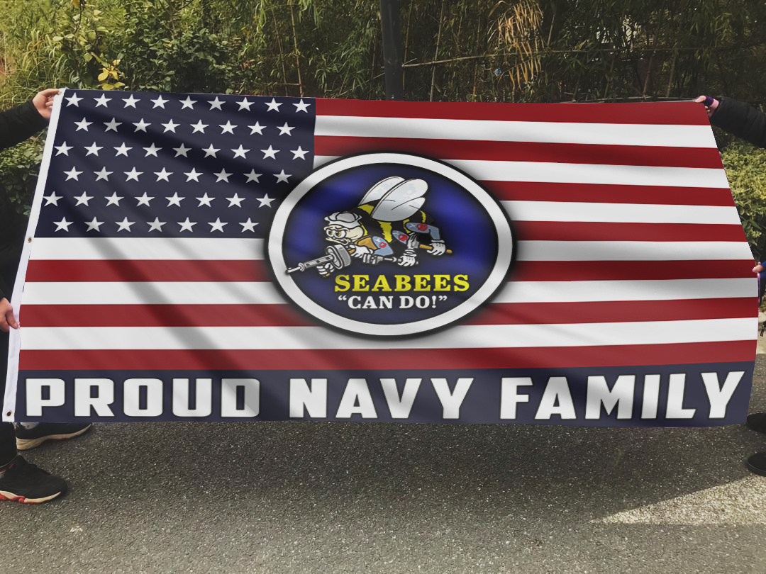 Seabees Proud Navy Family Flag