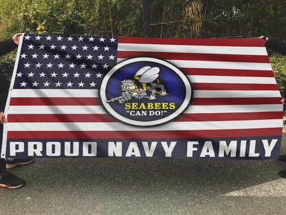 Seabees Proud Navy Family Flag