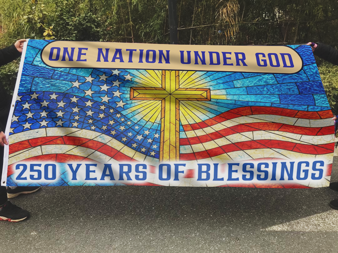 One Nation Under God Cross Flag
