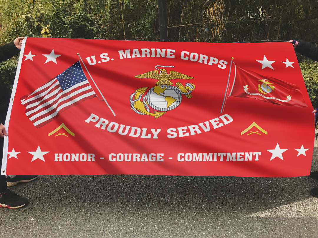 United States Marine Corps - Lance Corporal Flag (RED)
