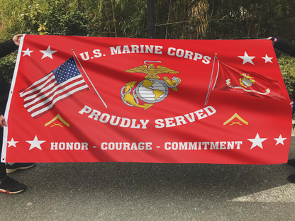 United States Marine Corps - Lance Corporal Flag (RED)