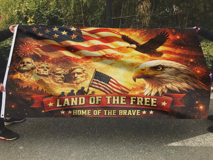 Land of the FREE - HOME of the BRAVE USA Flag