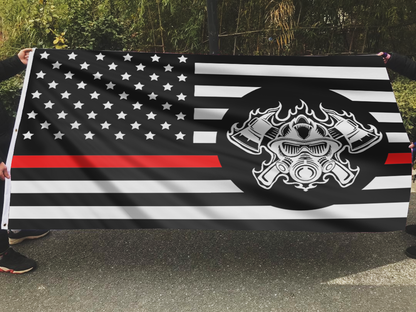 Thin Red Line Firefighter Mask Patriotic Flag