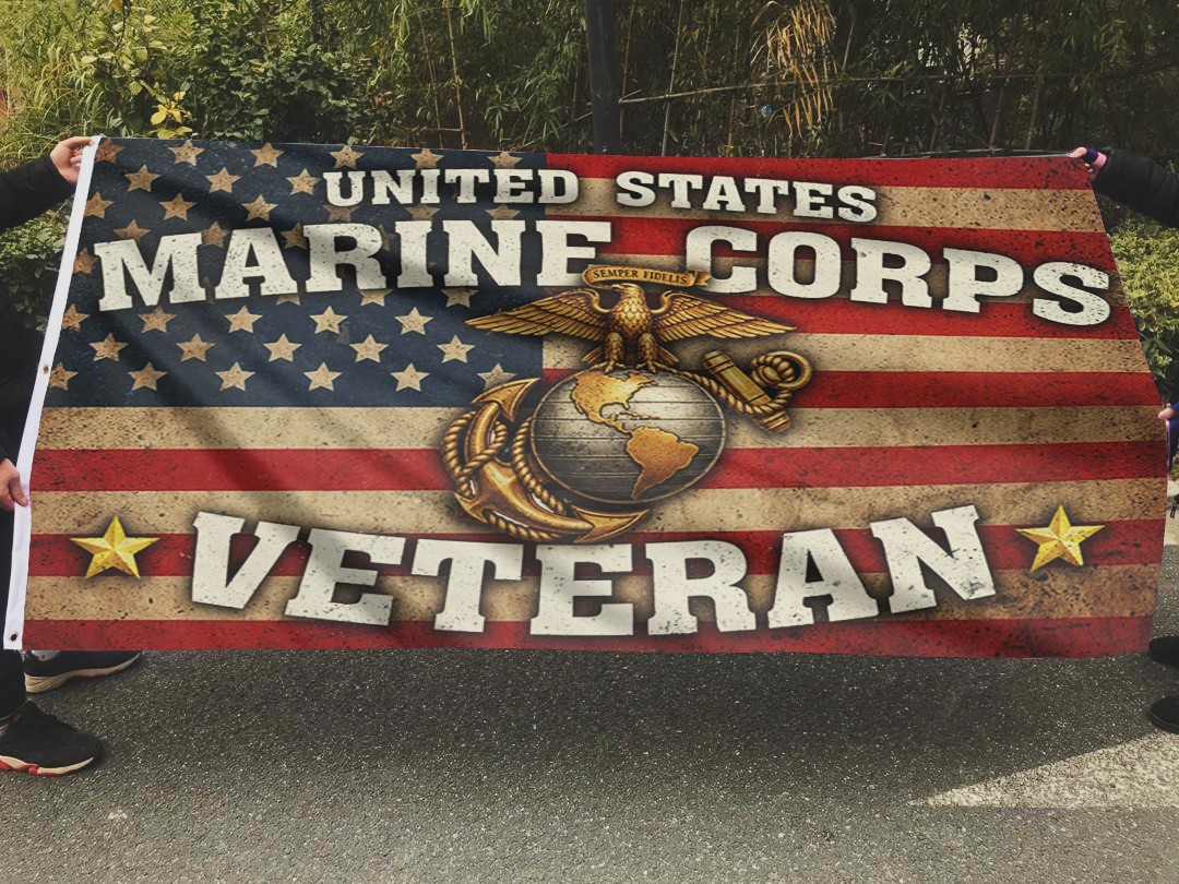 United States USMC Patriotic Military Flag