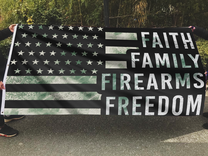 Faith Family Firearms Freedom Flag