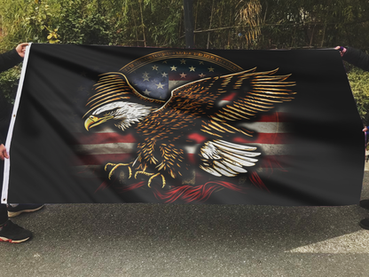 Golden Freedom Eagle Patriotic American Flag