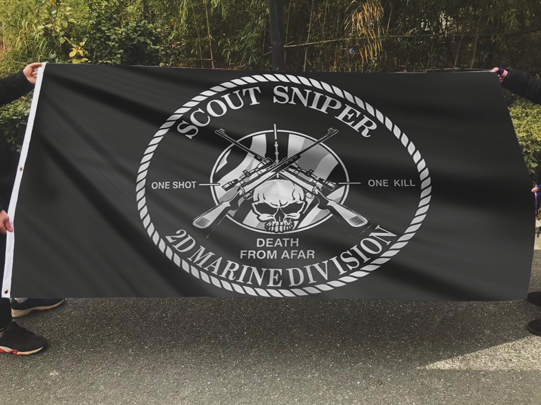Scout Sniper 2D Marine Division Flag