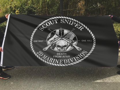 Scout Sniper 2D Marine Division Flag