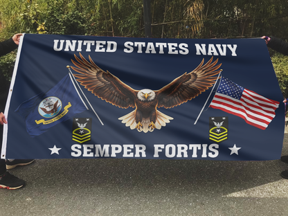 US Navy Eagle Semper Fortis - Fleet Command Master Chief Petty Officer Flag