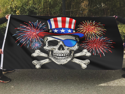 Patriotic Skull Flag