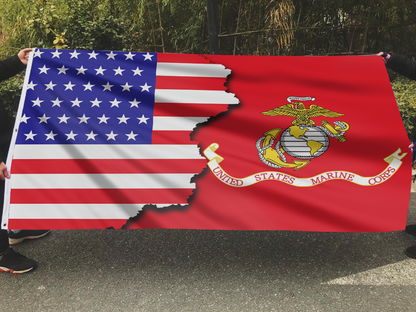 American with Marine Corps Emblem Flag