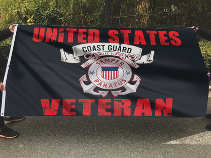 Semper Paratus Coast Guard Black Flag