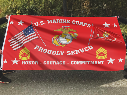United States Marine Corps - Master Sergeant Flag (RED)